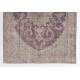 Hand-Knotted Turkish Area Rug. Vintage Oushak Carpet in Soft Colors. Very Good Condition
