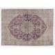 Hand-Knotted Turkish Area Rug. Vintage Oushak Carpet in Soft Colors. Very Good Condition