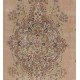 Fine Floral Design Anatolian Rug in Faded Salmon Color Fine Floral Design Anatolian Rug in Faded Salmon Color