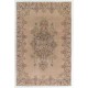 Fine Floral Design Anatolian Rug in Faded Salmon Color Fine Floral Design Anatolian Rug in Faded Salmon Color