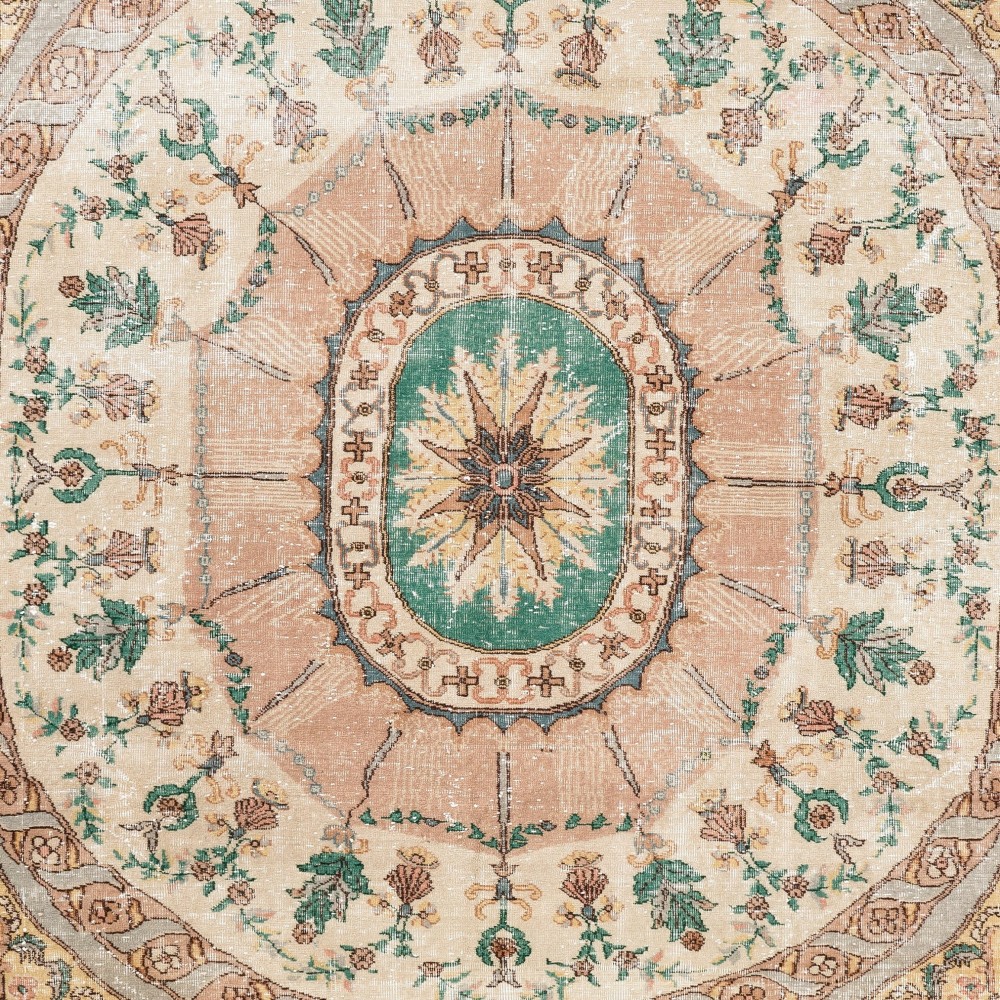 One-of-a-Kind Vintage Hand-Knotted European Rug. 100% Wool One-of-a-Kind Vintage Hand-Knotted European Rug. 100% Wool