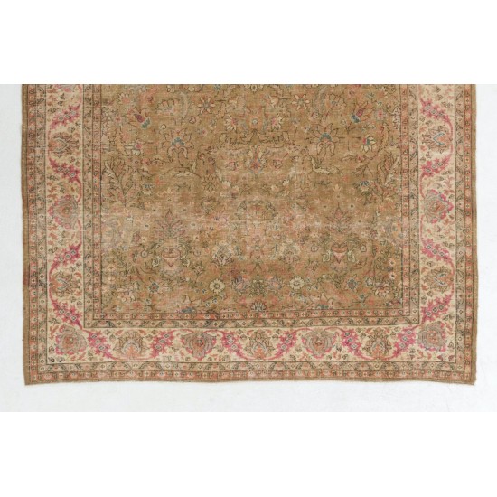 Exquisite Vintage Floral Design Anatolian Rug in Soft Colors