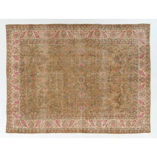 Exquisite Vintage Floral Design Anatolian Rug in Soft Colors