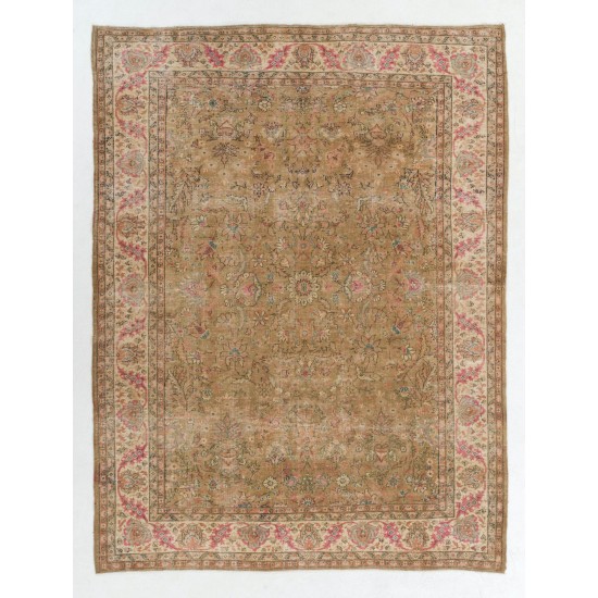 Exquisite Vintage Floral Design Anatolian Rug in Soft Colors