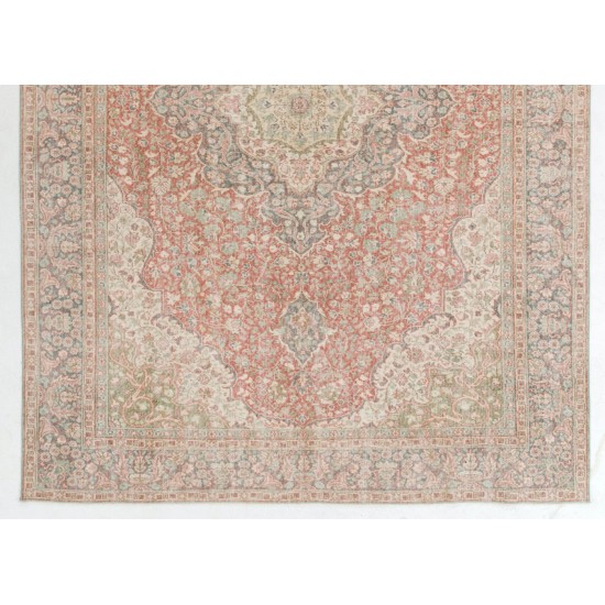 Fine Mid-Century One-of-a-Kind Anatolian Wool Area Rug in Muted Colors Fine Mid-Century One-of-a-Kind Anatolian Wool Area Rug in Muted Colors