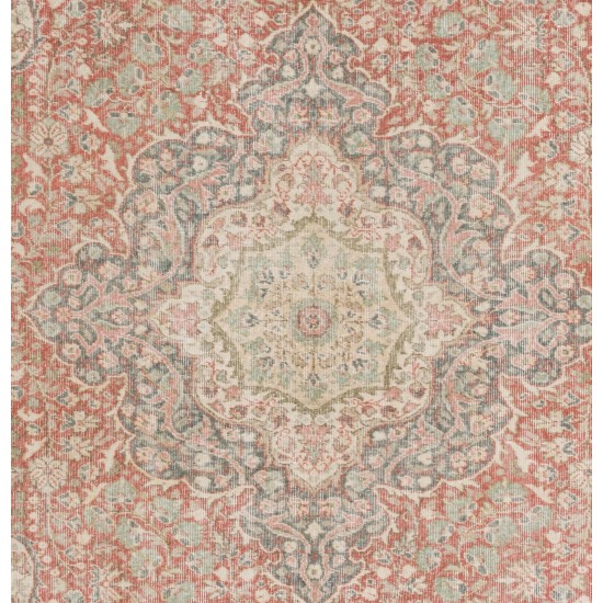 Fine Mid-Century One-of-a-Kind Anatolian Wool Area Rug in Muted Colors Fine Mid-Century One-of-a-Kind Anatolian Wool Area Rug in Muted Colors
