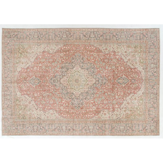 Fine Mid-Century One-of-a-Kind Anatolian Wool Area Rug in Muted Colors Fine Mid-Century One-of-a-Kind Anatolian Wool Area Rug in Muted Colors