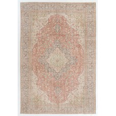 Fine Hand-knotted Turkish Wool Area Rug in Muted Colors for Rustic, Country & Farmhouse Decor