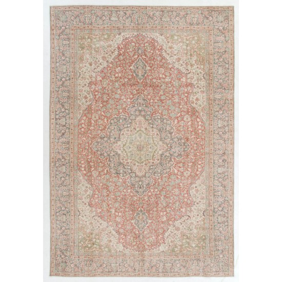 Fine Mid-Century One-of-a-Kind Anatolian Wool Area Rug in Muted Colors