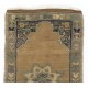 Handmade Anatolian Oushak Accent Rug in Muted Colors. Small Vintage Cushion or Seat Cover