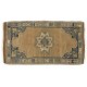 Handmade Anatolian Oushak Accent Rug in Muted Colors. Small Vintage Cushion or Seat Cover