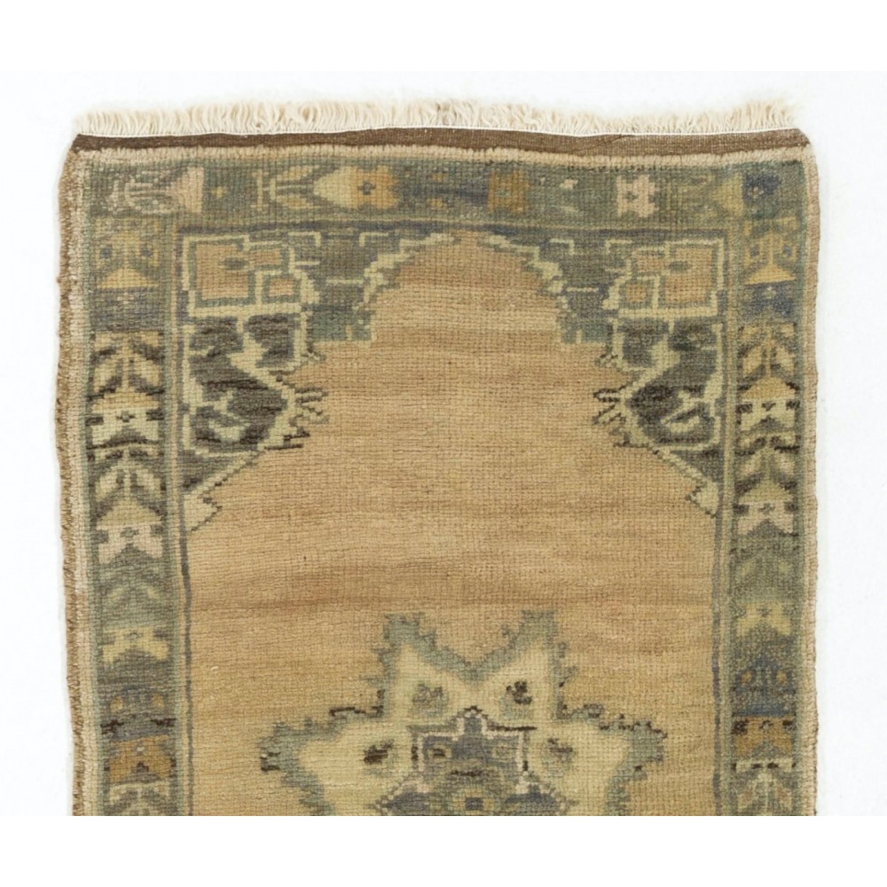 Vintage Handmade Turkish Village Accent Rug (Cushion or Seat Cover, Doormat)