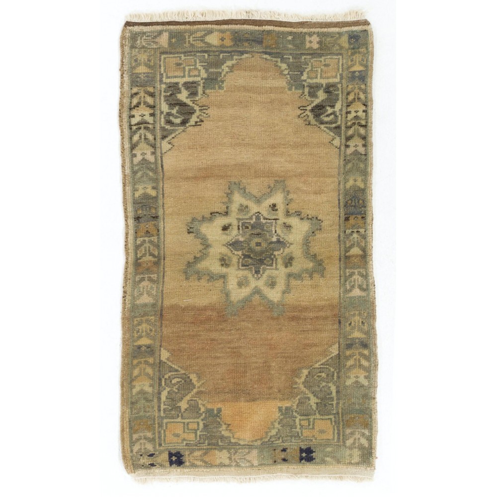 Vintage Handmade Turkish Village Accent Rug (Cushion or Seat Cover, Doormat)