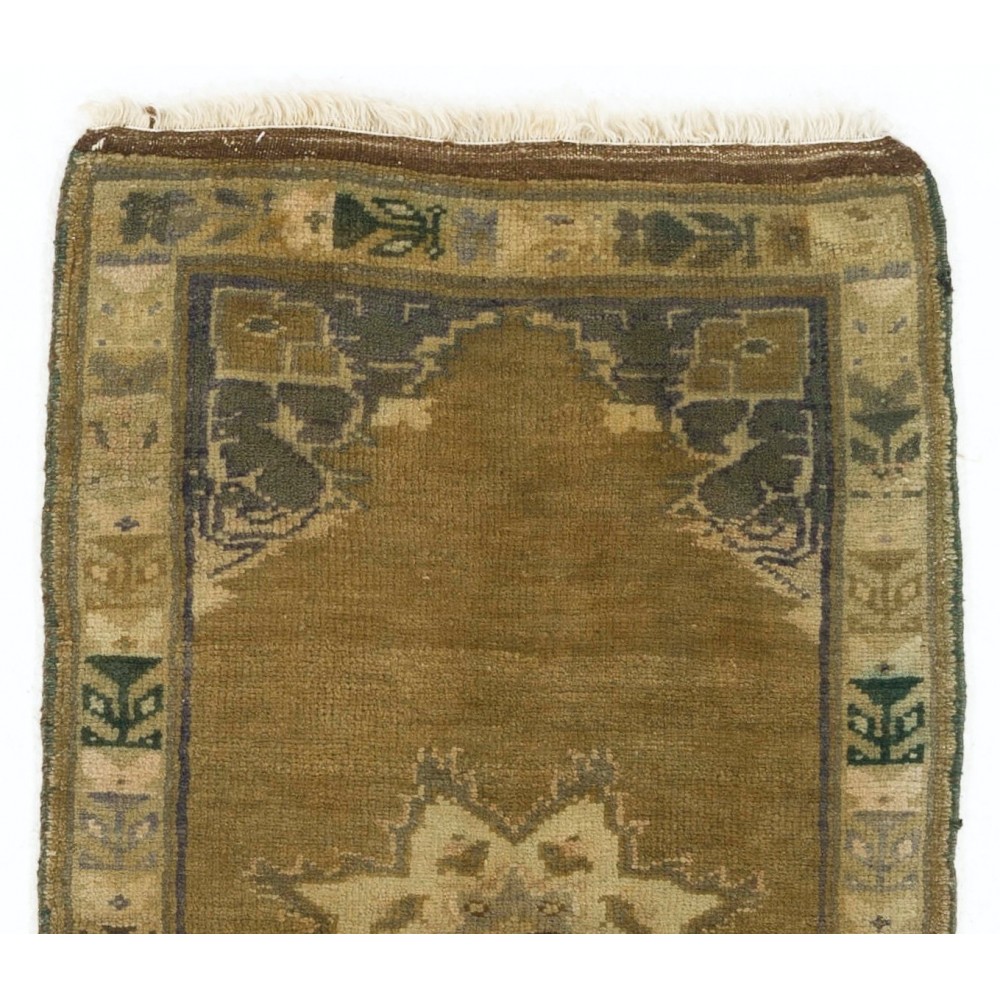 Vintage Handmade Turkish Village Accent Rug (Cushion or Seat Cover, Doormat)