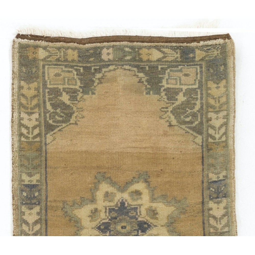 Vintage Handmade Turkish Village Accent Rug (Cushion or Seat Cover, Doormat)