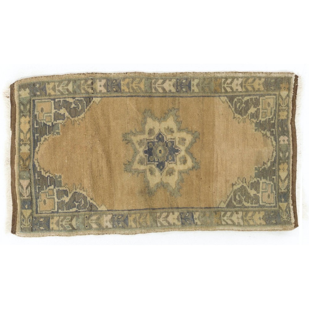 Vintage Handmade Turkish Village Accent Rug (Cushion or Seat Cover, Doormat)