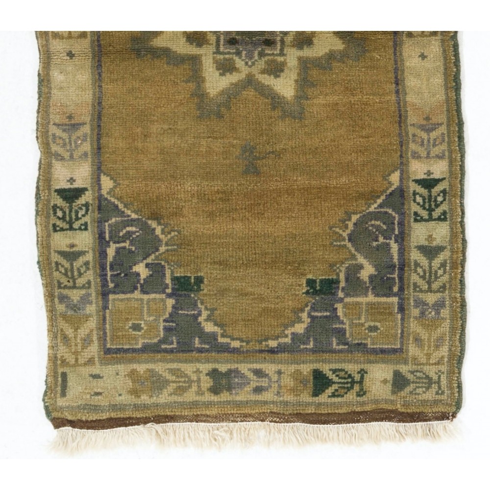 Vintage Handmade Turkish Village Accent Rug (Cushion or Seat Cover, Doormat)