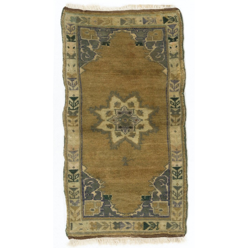 Vintage Handmade Turkish Village Accent Rug (Cushion or Seat Cover, Doormat)