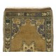 Vintage Turkish Oushak Small Area Rug in Muted Pastel Tones. Handknotted Door Mat, Seat Cover