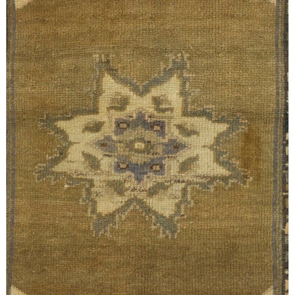 Vintage Turkish Oushak Small Area Rug in Muted Pastel Tones. Handknotted Door Mat, Seat Cover