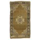 Vintage Turkish Oushak Small Area Rug in Muted Pastel Tones. Handknotted Door Mat, Seat Cover