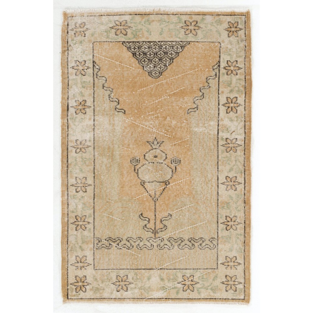 Handmade Turkish Village Accent Rug (Cushion or Seat Cover, Doormat)