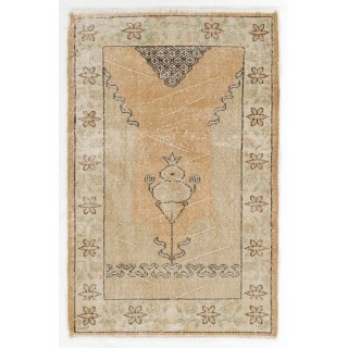 Handmade Village Accent Rug. Vintage Seat Cover. Turkish Door Mat