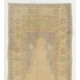 Faded Vintage Handmade Turkish Prayer Rug in Neutral Colors