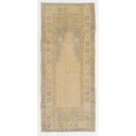 Fine Hand-Knotted Central Anatolian Rug in Neutral Colors. One-of-a-Kind Vintage Oushak Carpet