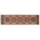 Vintage Turkish Oushak Runner Rug. Handmade Rug for Hallway