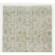 Hand-Knotted Vintage Oushak Accent Rug in Soft Colors