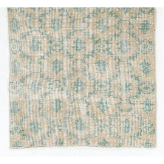 Hand-Knotted Vintage Oushak Accent Rug in Soft Colors