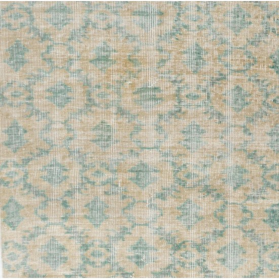 Hand-Knotted Vintage Oushak Accent Rug in Soft Colors