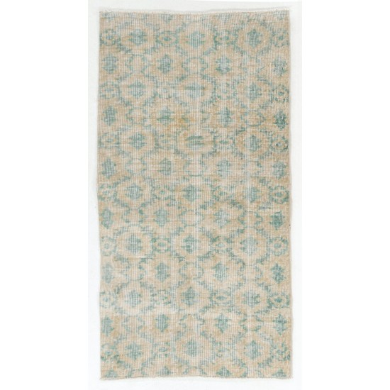 Hand-Knotted Vintage Oushak Accent Rug in Soft Colors