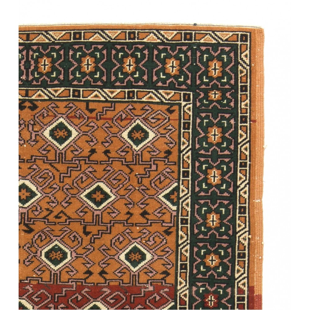 Mid-Century Handmade Central Anatolian Area Rug with Geometric Design. Vintage Wool Carpet