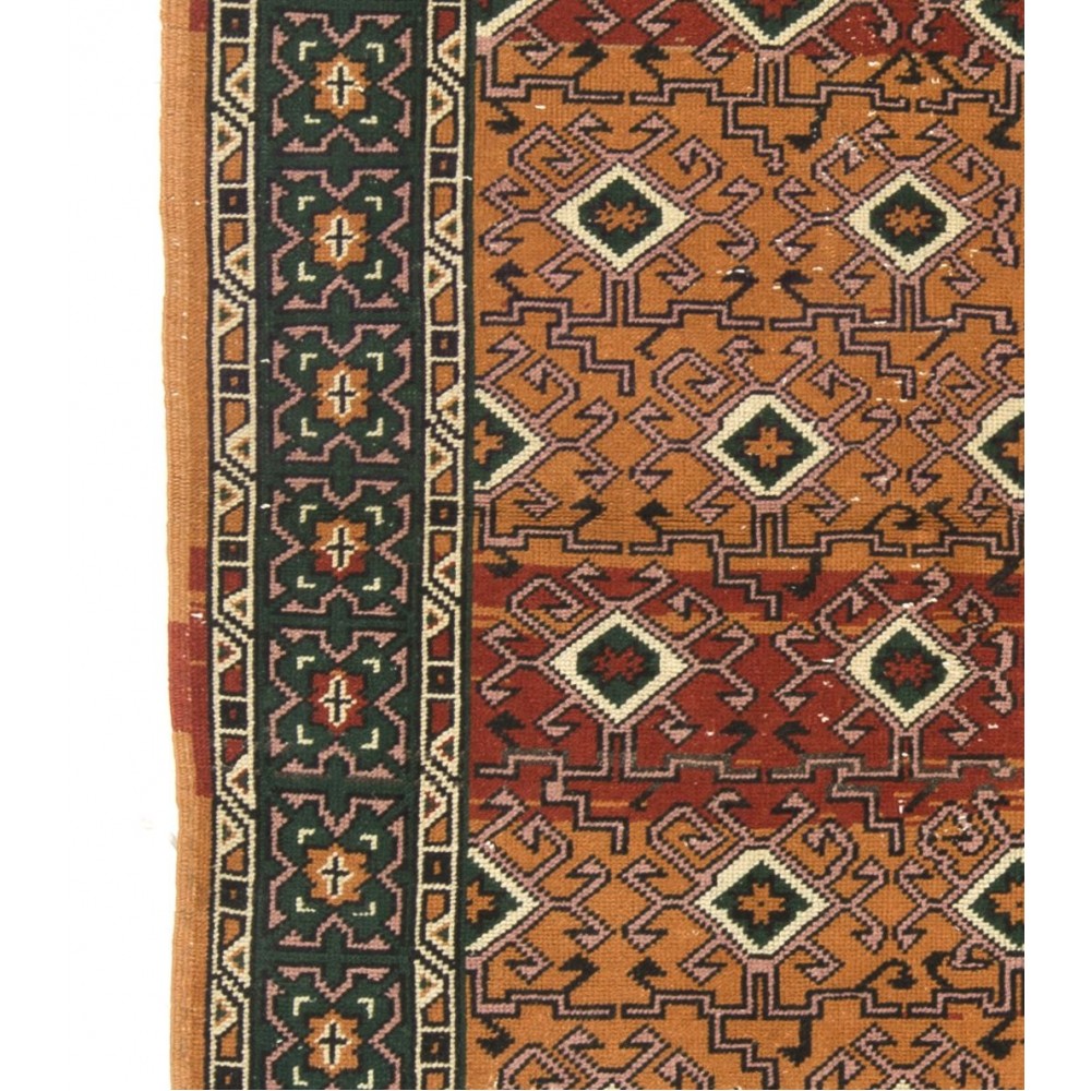 Mid-Century Handmade Central Anatolian Area Rug with Geometric Design. Vintage Wool Carpet