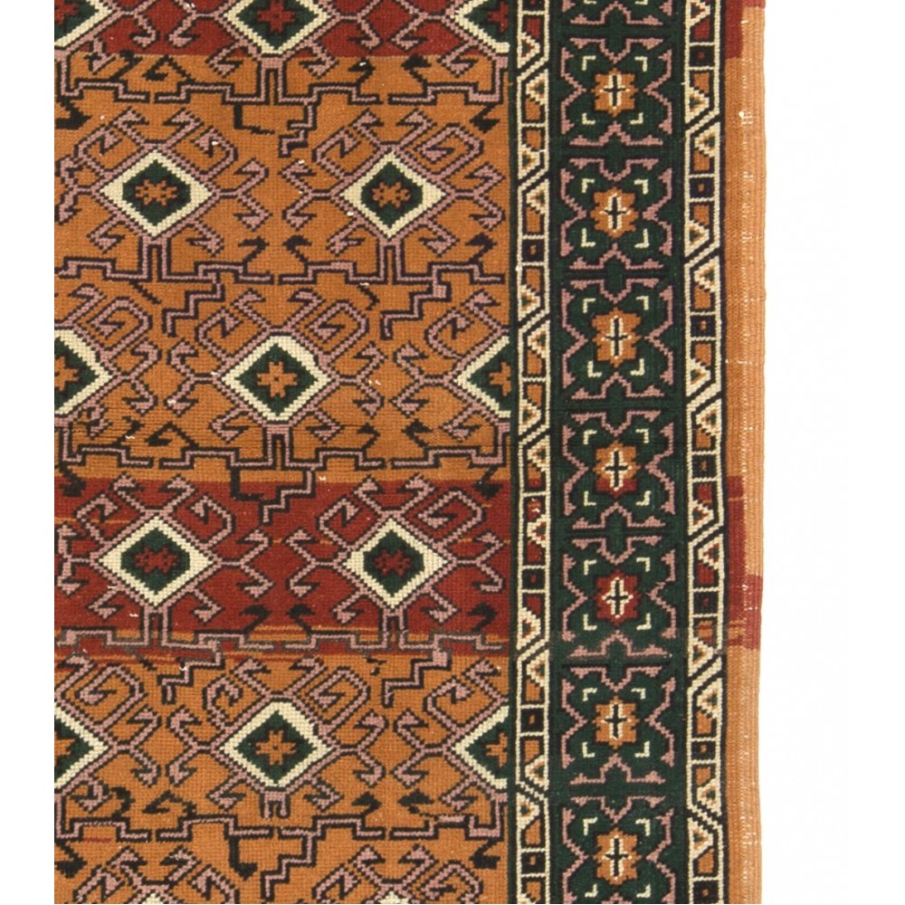 Mid-Century Handmade Central Anatolian Area Rug with Geometric Design. Vintage Wool Carpet