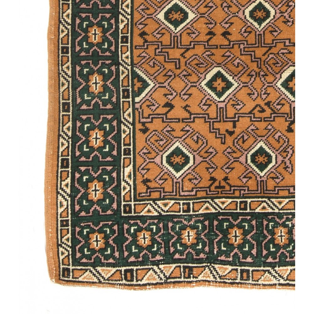 Mid-Century Handmade Central Anatolian Area Rug with Geometric Design. Vintage Wool Carpet
