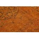 Vintage Handmade Turkish Rug Overdyed in Orange for Modern Homes