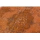 Orange Over-dyed Vintage Turkish Area Rug with Medallion Design