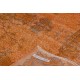 Orange Over-dyed Vintage Turkish Area Rug with Medallion Design