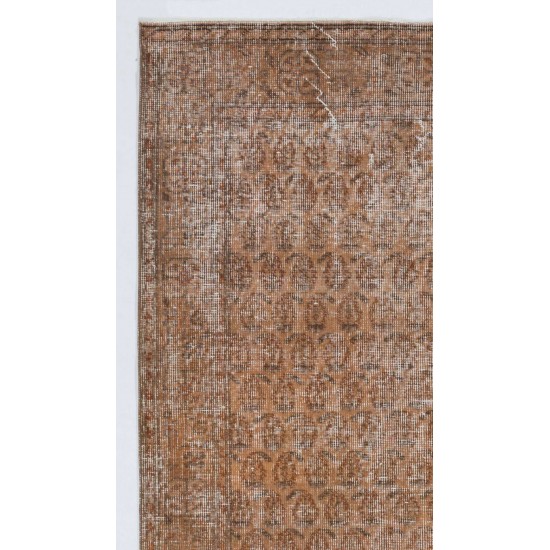 Distressed Vintage Handmade Turkish Area Rug for Modern Interiros