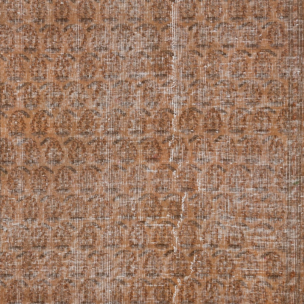 Distressed Vintage Handmade Turkish Area Rug, Modern Dark Orange Accent Rug