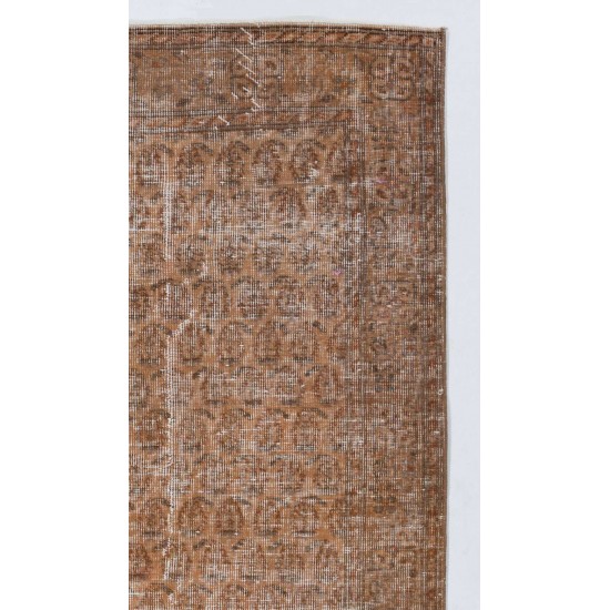 Distressed Vintage Handmade Turkish Area Rug for Modern Interiros