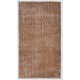 Distressed Vintage Handmade Turkish Area Rug, Modern Dark Orange Accent Rug