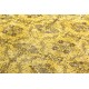 Yellow Color Overdyed Handmade Vintage Turkish Rug with Floral Design