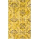 Yellow Color Overdyed Handmade Vintage Turkish Rug with Floral Design