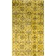 Yellow Color Overdyed Handmade Vintage Turkish Rug with Floral Design