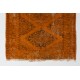 Distressed Handmade Vintage Turkish Runner Rug Over-dyed in Orange