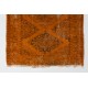 Distressed Handmade Vintage Anatolian Runner Rug Over-dyed in Orange